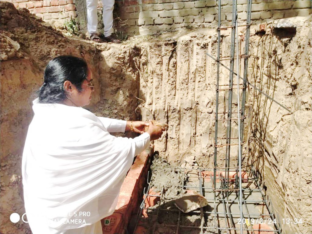 The Construction Of New Building of Sasaram Seva Kendra Began With The Holy Hands Of Brahmakumari Sisters.